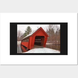 Jack O'Lantern Snow Covered Bridge Posters and Art